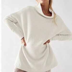 Free People Cream Turtleneck Sweater